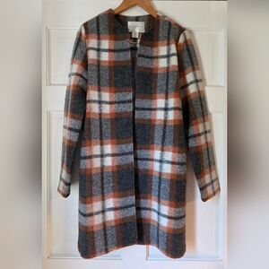 Max Studio Wool Plaid Coat